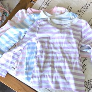 Striped Long Sleeve Shirts - Pastel Colors